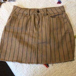 Tan striped skirt